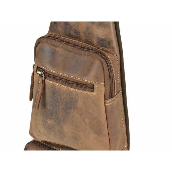 Bőr testtáska Crossbody 20x45cm Vintage antik barna