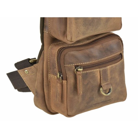Bőr testtáska Crossbody 20x45cm Vintage antik barna