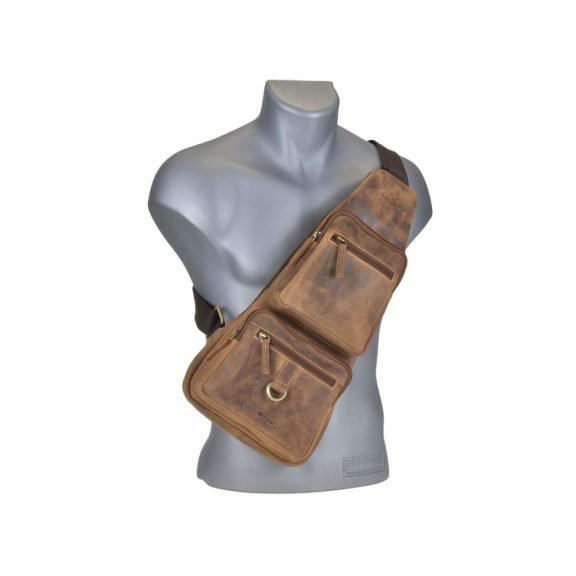 Bőr testtáska Crossbody 20x45cm Vintage antik barna