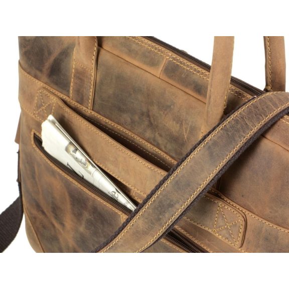 Bőr laptoptáska 41x29cm Vintage antik barna