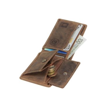 Bőr pénztárca 10x7cm Vintage antik barna