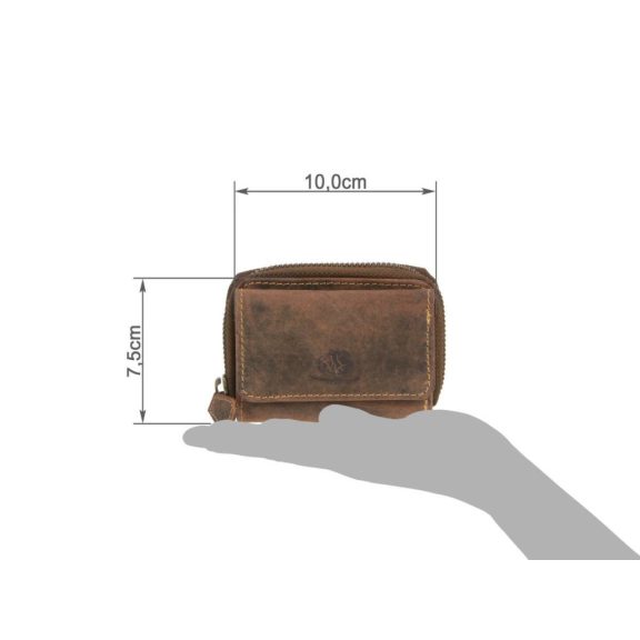 Bőr pénztárca 10x7cm, Vintage antik barna érmetartóval Bőr pénztárca 10x7cm, Vintage antik barna érmetartóval