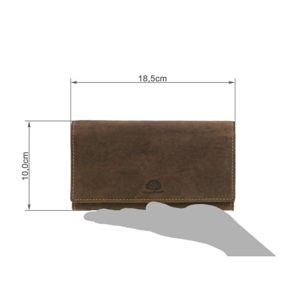 Bőr pénztárca 18x10cm Vintage antik barna Bőr pénztárca 18x10cm Vintage antik barna