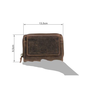   Bőr pénztárca 13x9cm 15 kártyanyílással Vintage antik barna