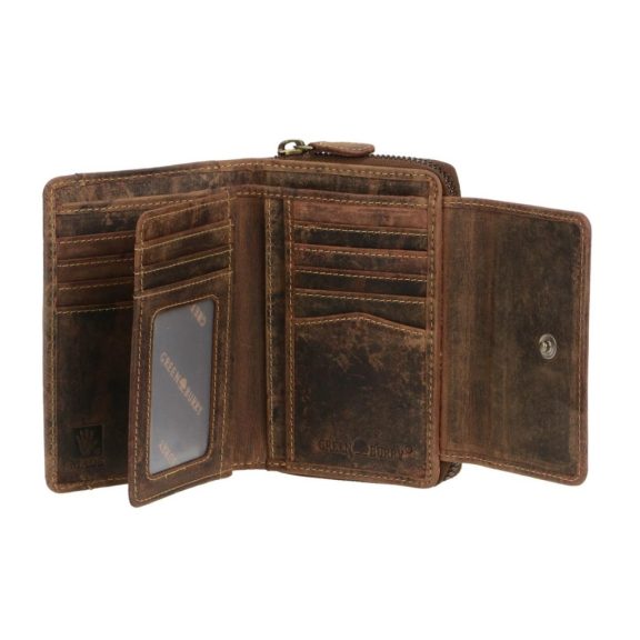 Bőr pénztárca 13x9cm 15 kártyanyílással Vintage antik barna Bőr pénztárca 13x9cm 15 kártyanyílással Vintage antik barna