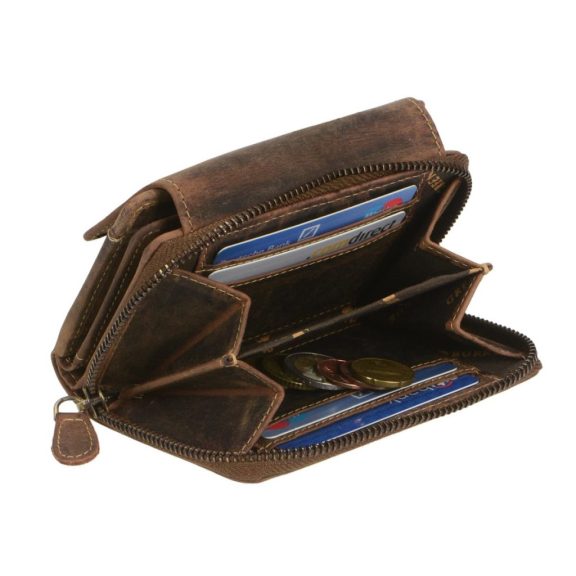 Bőr pénztárca 13x9cm 15 kártyanyílással Vintage antik barna Bőr pénztárca 13x9cm 15 kártyanyílással Vintage antik barna