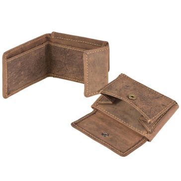 Bőr pénztárca 8x6cm Vintage antik barna