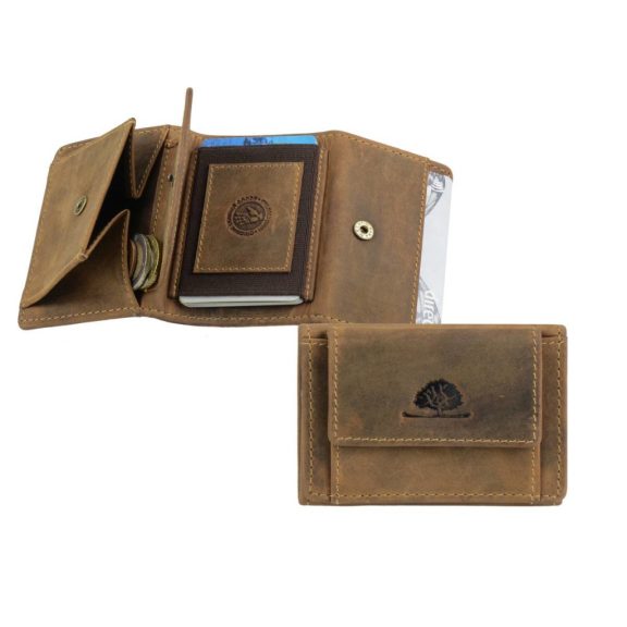 Bőr pénztárca 10x7cm elasztikus kártyarekesszel Vintage antik barna Bőr pénztárca 10x7cm elasztikus kártyarekesszel Vintage antik barna