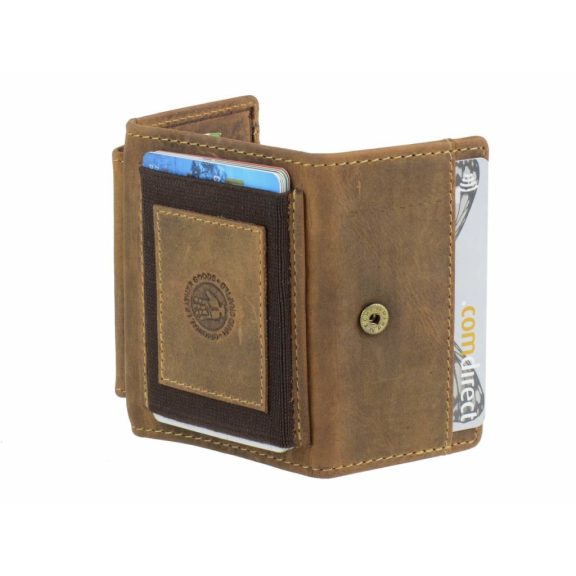 Bőr pénztárca 10x7cm elasztikus kártyarekesszel Vintage antik barna Bőr pénztárca 10x7cm elasztikus kártyarekesszel Vintage antik barna