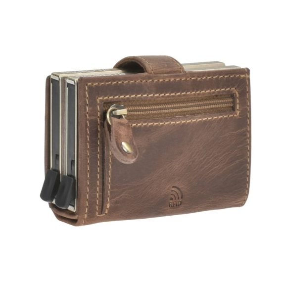 Bőr dupla protektoros kártyatartó RFID védelemmel 8x10cm Vintage barna Bőr dupla protektoros kártyatartó RFID védelemmel 8x10cm Vintage barna