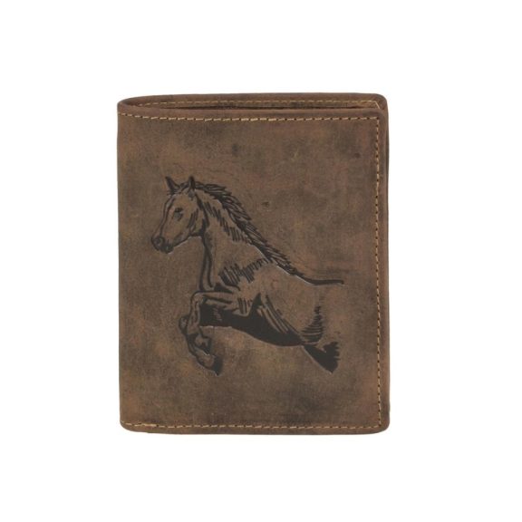 Bőr pénztárca 9x12cm lóval Vintage antik barna Bőr pénztárca 9x12cm lóval Vintage antik barna