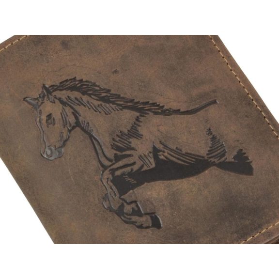 Bőr pénztárca 9x12cm lóval Vintage antik barna Bőr pénztárca 9x12cm lóval Vintage antik barna