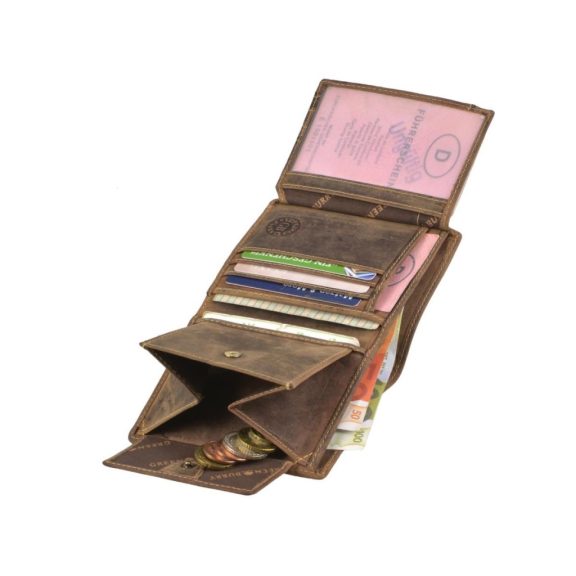 Bőr pénztárca 9x12cm lóval Vintage antik barna Bőr pénztárca 9x12cm lóval Vintage antik barna