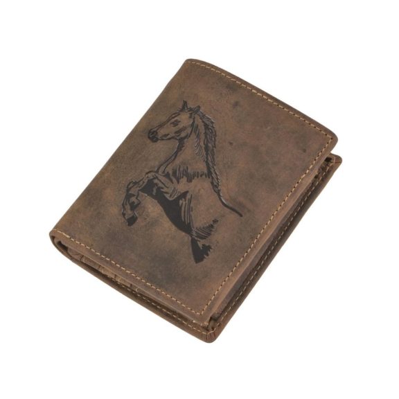 Bőr pénztárca 9x12cm lóval Vintage antik barna Bőr pénztárca 9x12cm lóval Vintage antik barna