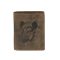 Bőr pénztárca-irattartó vaddisznó mintával álló 9,5x12,5cm antik barna