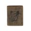 Bőr pénztárca-irattartó vaddisznó mintával álló 9,5x12,5cm antik barna