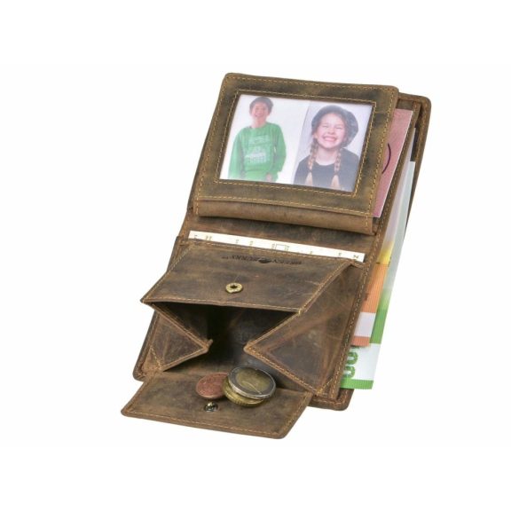 Bőr pénztárca 9x12cm, kivehető irattartóval Vintage antik barna Bőr pénztárca 9x12cm, kivehető irattartóval Vintage antik barna