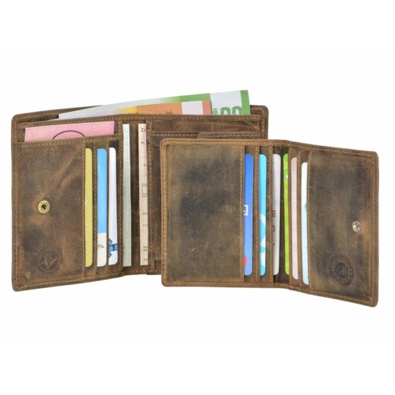 Bőr pénztárca 9x12cm, kivehető irattartóval Vintage antik barna Bőr pénztárca 9x12cm, kivehető irattartóval Vintage antik barna
