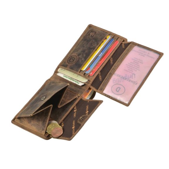 Bőr pénztárca 12x9cm Vintage antik barna Bőr pénztárca 12x9cm Vintage antik barna