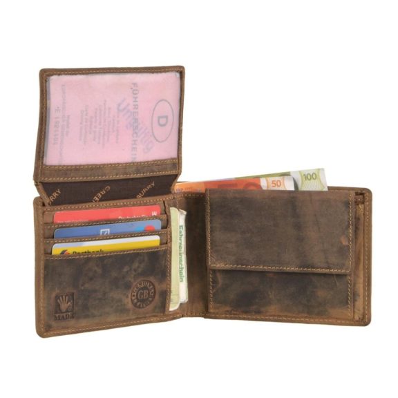 Bőr pénztárca 12x9cm Vintage antik barna Bőr pénztárca 12x9cm Vintage antik barna