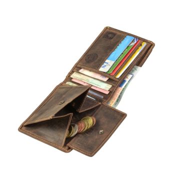 Bőr pénztárca 12x9 cm Vintage antik barna
