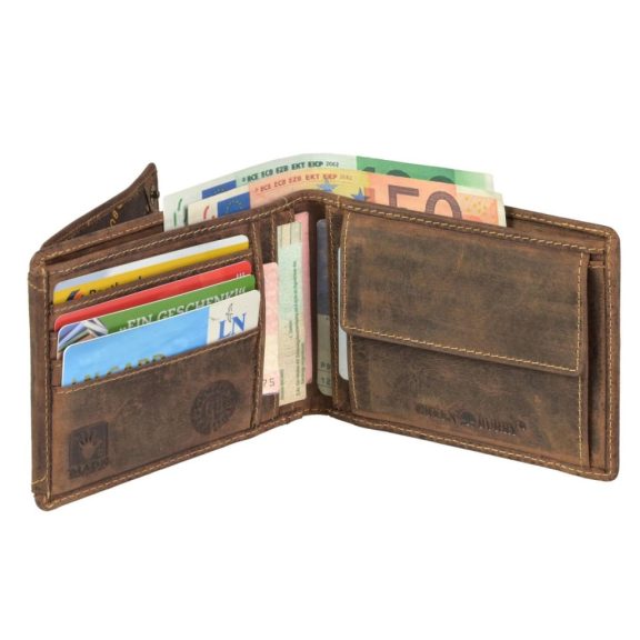 Bőr pénztárca 12x9 cm Vintage antik barna