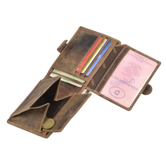 Bőr pénztárca 12x10cm Vintage antik barna