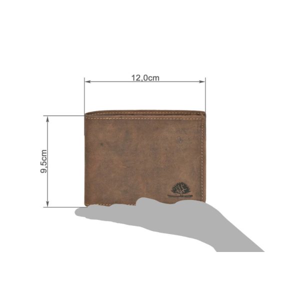 Bőr pénztárca 12x9cm érmetartó nélkül Vintage antik barna