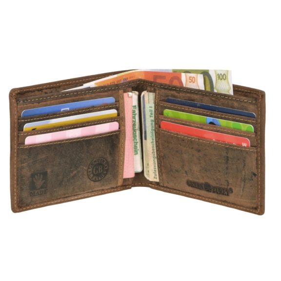 Bőr pénztárca 12x9cm érmetartó nélkül Vintage antik barna