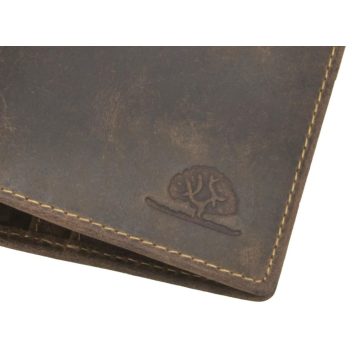   Bőr dollár klipszes pénztárca 10x10cm Vintage antik barna