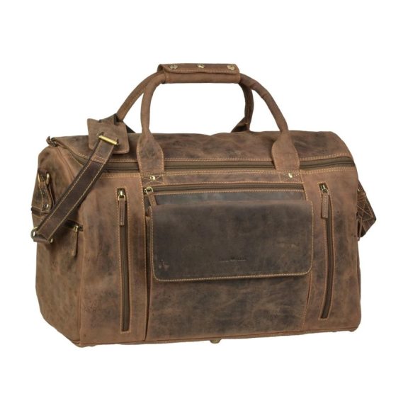 Bőr utazótáska 53x34cm Vintage antik barna Bőr utazótáska 53x34cm Vintage antik barna