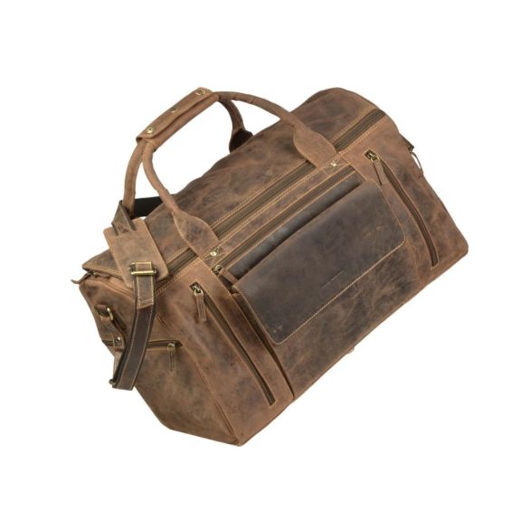 Bőr utazótáska 53x34cm Vintage antik barna Bőr utazótáska 53x34cm Vintage antik barna