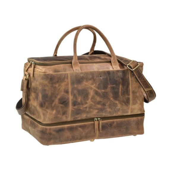 Bőr utazótáska 51x32cm Vintage antik barna Bőr utazótáska 51x32cm Vintage antik barna