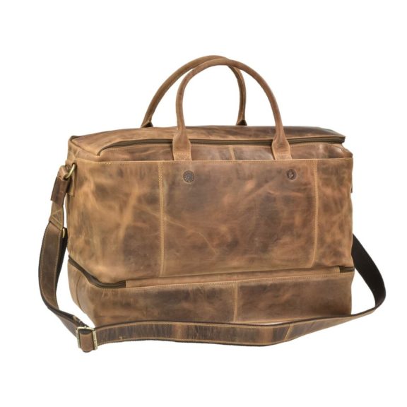 Bőr utazótáska 51x32cm Vintage antik barna Bőr utazótáska 51x32cm Vintage antik barna