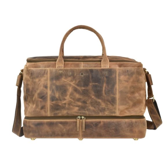 Bőr utazótáska 51x32cm Vintage antik barna Bőr utazótáska 51x32cm Vintage antik barna