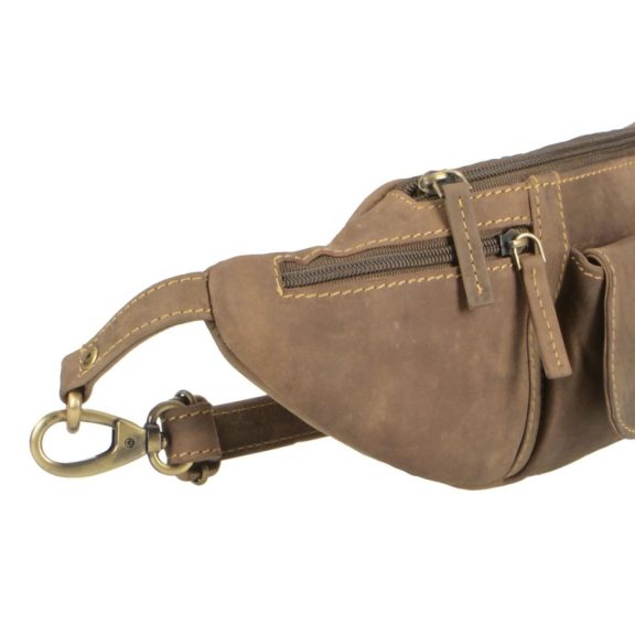 Bőr övtáska 37x11cm Vintage antik barna