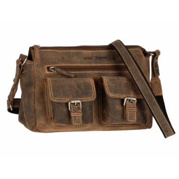 Válltáska bőr 27x15cm Vintage antik barna