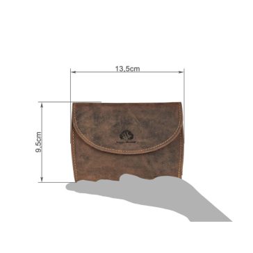 Bőr pénztárca 13x9cm Vintage antik barna