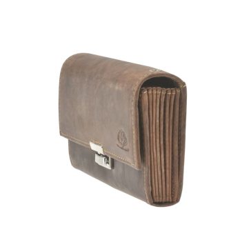 Bőr pincér pénztárca 17x9cm Vintage antik barna