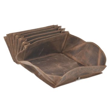 Bőr pincér pénztárca 17x9cm Vintage antik barna