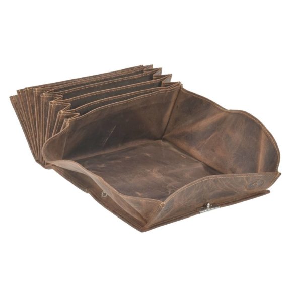 Bőr pincér pénztárca 17x9cm Vintage antik barna