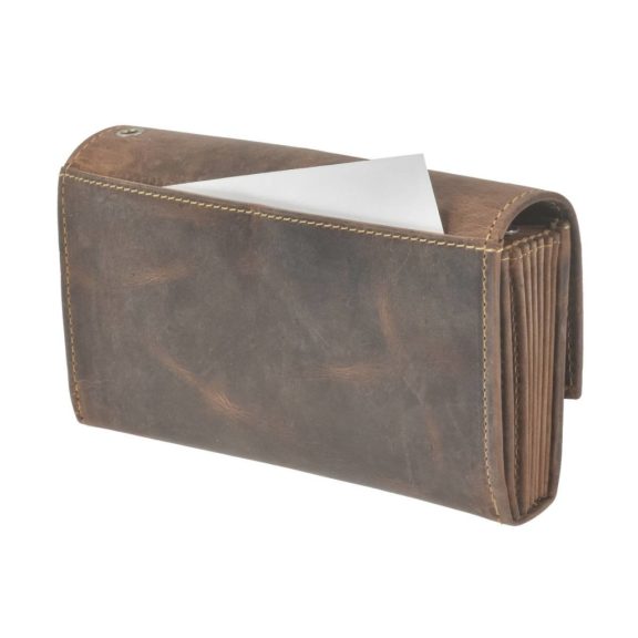 Bőr pincér pénztárca 17x9cm Vintage antik barna