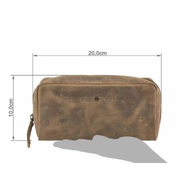 Bőr tolltartó, 20x10cm Vintage antik barna