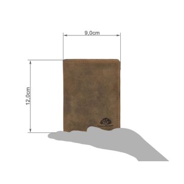 Bőr kártyatartó rfid 9x12cm Vintage antik barna