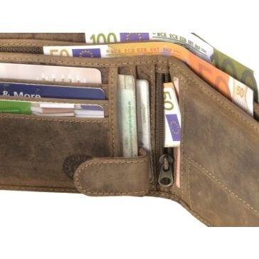   Bőr pénztárca-irattartó szarvas mintával 12,5x10,5cm Vintage barna