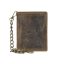 Bőr láncos pénztárca-irattartó motoros mintával álló 10x12,5cm Vintage barna