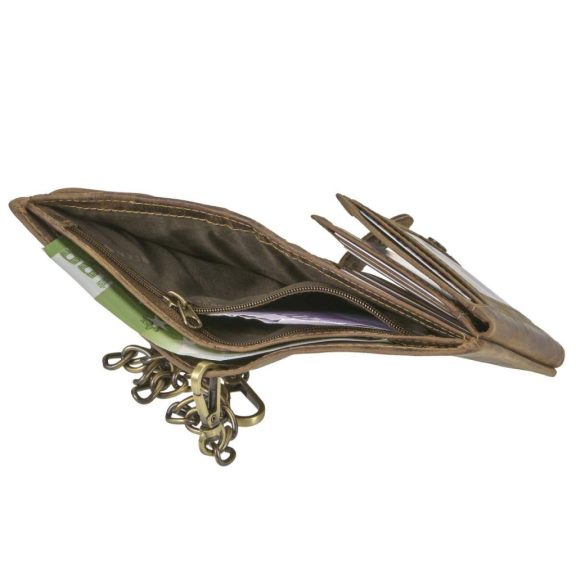 Bőr láncos pénztárca-irattartó motoros mintával álló 10x12,5cm Vintage barna Bőr láncos pénztárca-irattartó motoros mintával álló 10x12,5cm Vintage barna