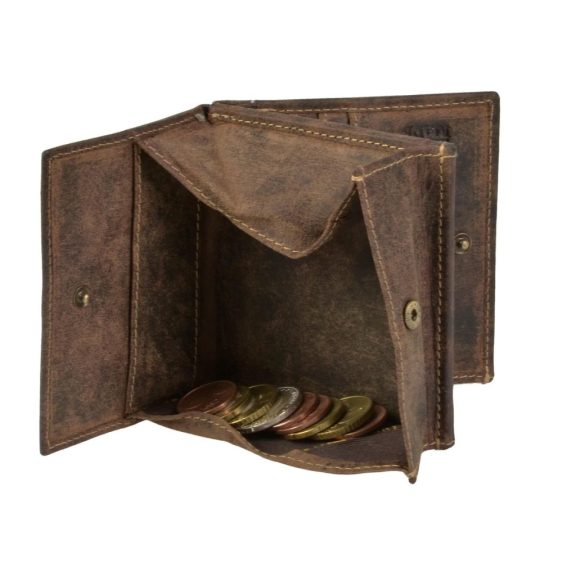Bőr pénztárca 10x9cm speciális apró tartó BÉKA Vintage antik barna Bőr pénztárca 10x9cm speciális apró tartó BÉKA Vintage antik barna
