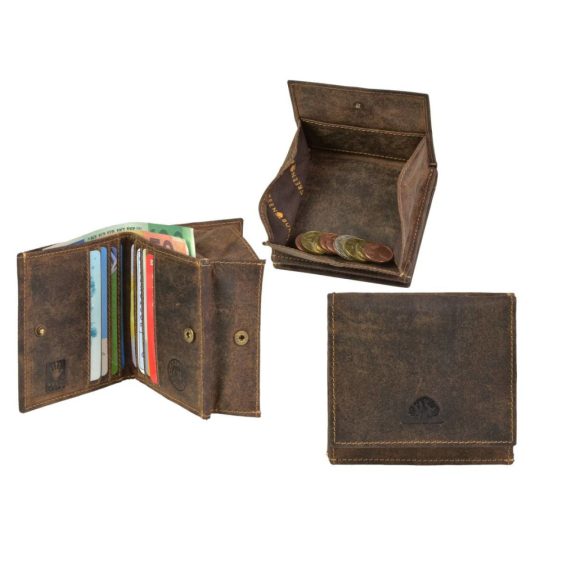 Bőr pénztárca 10x9cm speciális apró tartó BÉKA Vintage antik barna Bőr pénztárca 10x9cm speciális apró tartó BÉKA Vintage antik barna