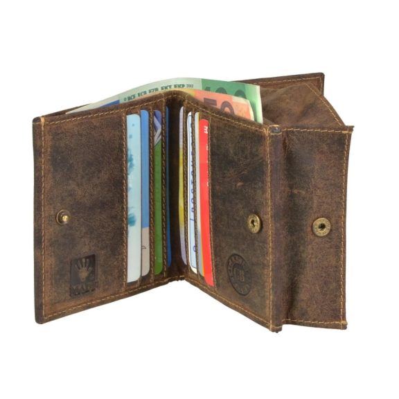 Bőr pénztárca 10x9cm speciális apró tartó BÉKA Vintage antik barna Bőr pénztárca 10x9cm speciális apró tartó BÉKA Vintage antik barna